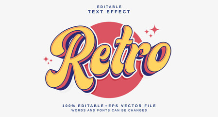 Fototapeta premium Editable text style effect - Retro text style theme.