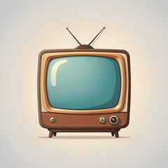 retro tv set isolated