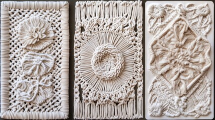 Three Macrame Wall Hangings