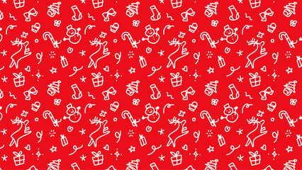 Hand-drawn seamless christmas background illustration.