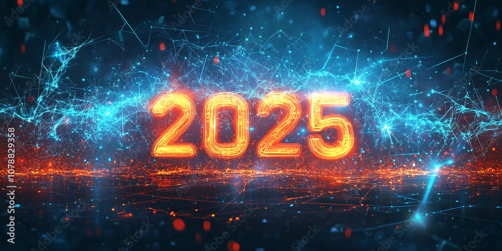 Fototapete bright new year illustration. text 