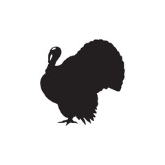 Turkey silhouette, turkey silhouette - vector illustration, Turkey silhouette vector black and white. Turkey logo.