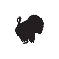 Turkey silhouette, turkey silhouette - vector illustration, Turkey silhouette vector black and white. Turkey logo.