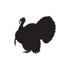 Turkey silhouette, turkey silhouette - vector illustration, Turkey silhouette vector black and white. Turkey logo.