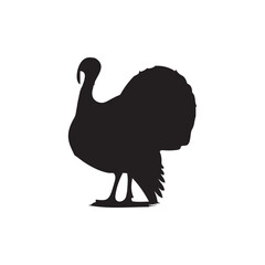 Turkey silhouette, turkey silhouette - vector illustration, Turkey silhouette vector black and white. Turkey logo.