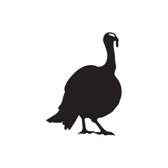 Turkey silhouette, turkey silhouette - vector illustration, Turkey silhouette vector black and white. Turkey logo.