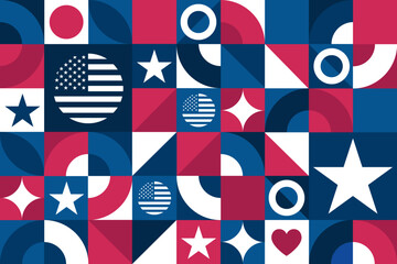 Fototapeta premium Bill of Rights Day. December 15. Seamless geometric pattern. Template for background, banner, card, poster. Vector EPS10 illustration.