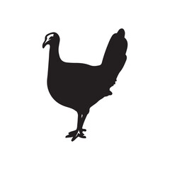 Turkey silhouette, turkey silhouette - vector illustration, Turkey silhouette vector black and white. Turkey logo.