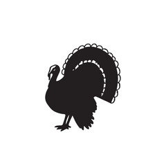 Turkey silhouette, turkey silhouette - vector illustration, Turkey silhouette vector black and white. Turkey logo.