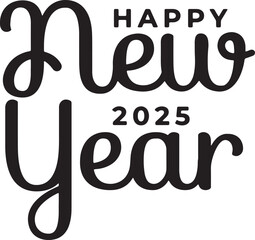 Elegant Typography for Happy New Year 2025