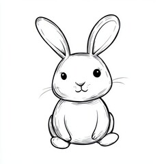 Fototapeta premium Adorable cartoon rabbit illustration, perfect for children's books, greeting cards, or fun designs.