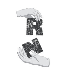 Cartoon Illustration of a Registered Nurse Character in a Medical Setting