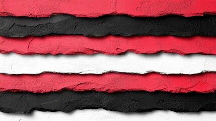 Red and black torn wall with white stripe, grunge texture background for vintage design industrial style