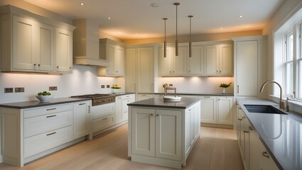 modern kitchen interior with flat-panel cabinets