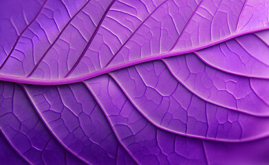 Obraz premium Close-up of a purple leaf's intricate vein structure, highlighting its vibrant color and detailed natural pattern.