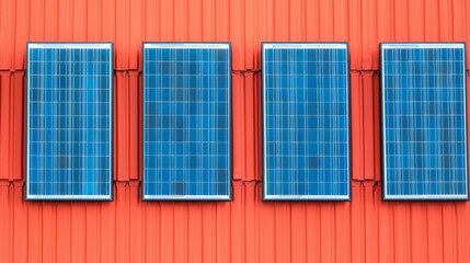 Fototapeta premium Maximize Energy Efficiency by Installing Solar Panels on Your Red Roof for Sustainable Living