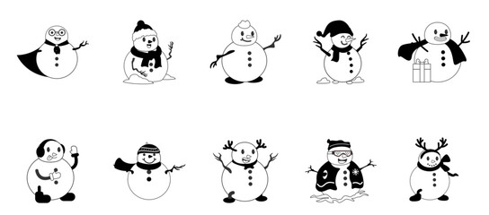  Set christmas outline icons. Holiday symbol. Line Xmas icons collection. Editable
