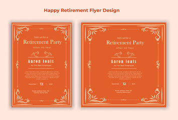 Happy retirement party invitation flyer design 