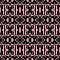 Floral Symmetries Black and Pink pattern