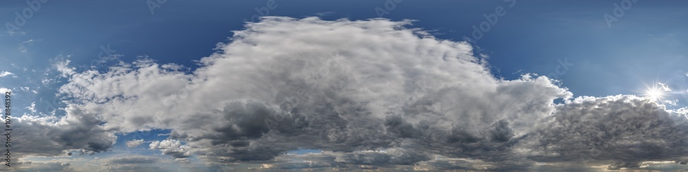 Canvas Prints sky hdri 360 panorama with dark clouds before storm in seamless equirectangular projection for use i