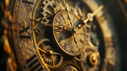 Fototapeta premium Detailed portrayal moving clock hands showing the efb abe generated illustration