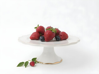 Porcelain cake stand isolated on white background