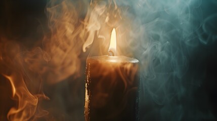 Slow motion scene candle flame flickering again eda generated illustration