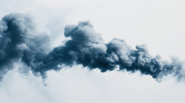 Smoke plume billowing against stark white backg faf acb ccabe generated illustration