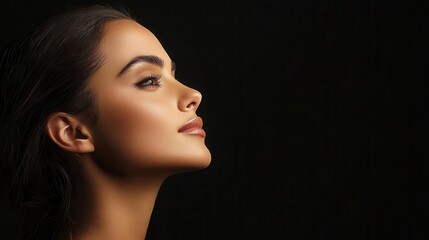 Fototapeta premium Elegant woman with radiant skin and soft light, ageless beauty, timeless and graceful poise