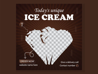Ice cream social media post design and template