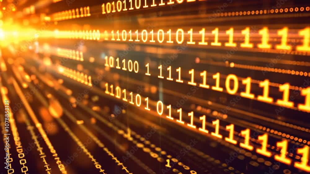 Poster 0 and 1 figures in bytes depict programming code in a perspective view