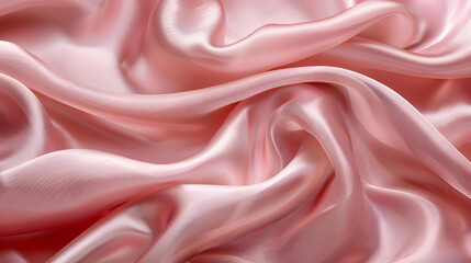 Fototapeta premium Abstract Pink Silk Fabric Draped and Flowing with Soft, Delicate, and Romantic Texture