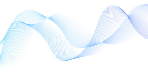 White wave curve lines banner background design. Abstract soft wave lines dynamic flowing blue light isolated background. Vector Illustration of the blue pattern of lines. stripes on white.	
