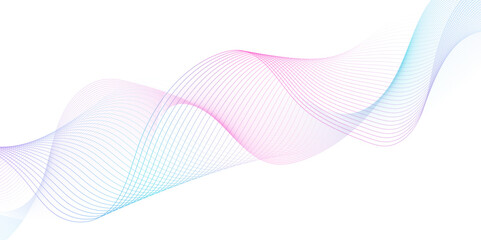 White wave curve lines banner background design. Abstract soft wave lines dynamic flowing purple and blue isolated background. Vector Illustration of the pink pattern of lines. stripes on white.	
