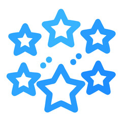 Obraz premium Vector blue stars icon in the winter sky for festive and celestial designs