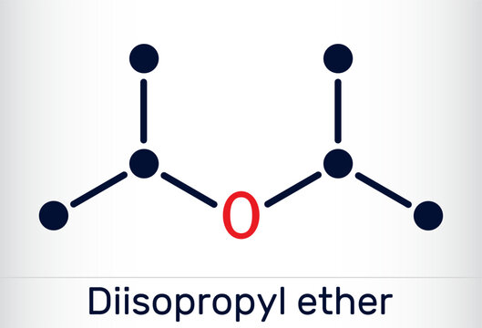 Diisopropyl ether molecule. Skeletal chemical formula. Vector