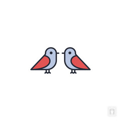 Lovebirds icon. Lovebirds Symbol sign for mobile concept and web design. Vector icon, Logo illustration, Vector graphics