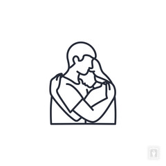 Hugging couple icon. Hugging couple Symbol sign for mobile concept and web design. Vector icon, Logo illustration, Vector graphics