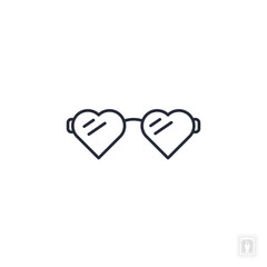 Heart sunglasses icon. Heart sunglasses Symbol sign for mobile concept and web design. Vector icon, Logo illustration, Vector graphics