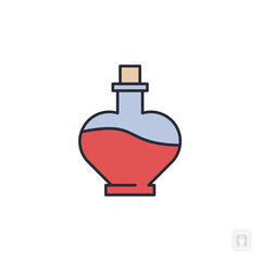 Love potion bottle icon. Love potion bottle Symbol sign for mobile concept and web design. Vector icon, Logo illustration, Vector graphics