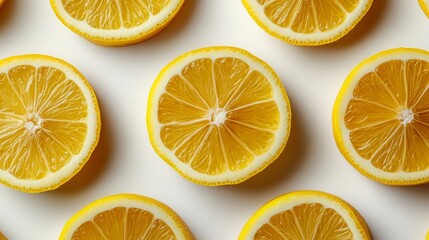 Fototapeta premium Fresh Lemon Wedges with Bright Yellow Skin