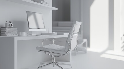 Modern Minimalist Office Workspace Design