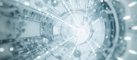 Obraz premium futuristic spaceship machine tunnel background 20