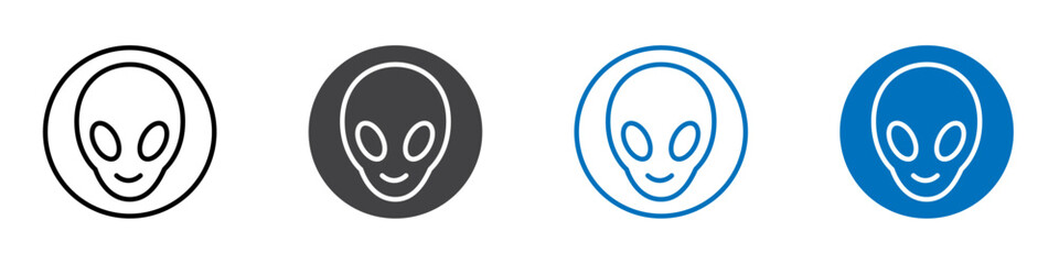 Alien icon Logo sign in thin line outline