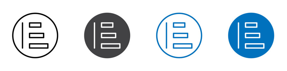 Align left icon Logo sign in thin line outline