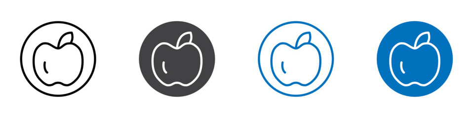 Apple icon Logo sign in thin line outline