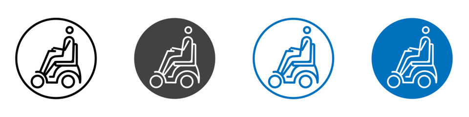 Automatic wheelchair icon Logo sign in thin line outline
