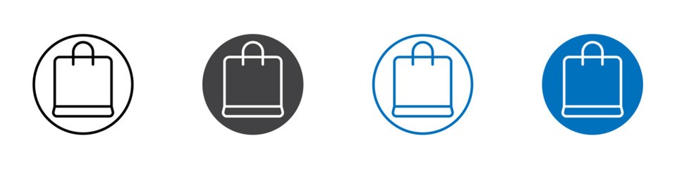 Bag icon Logo sign in thin line outline