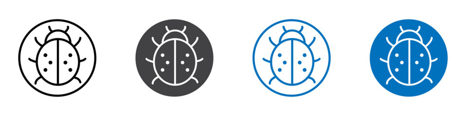 Beetle icon Logo sign in thin line outline