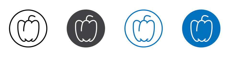 Bell pepper icon Logo sign in thin line outline